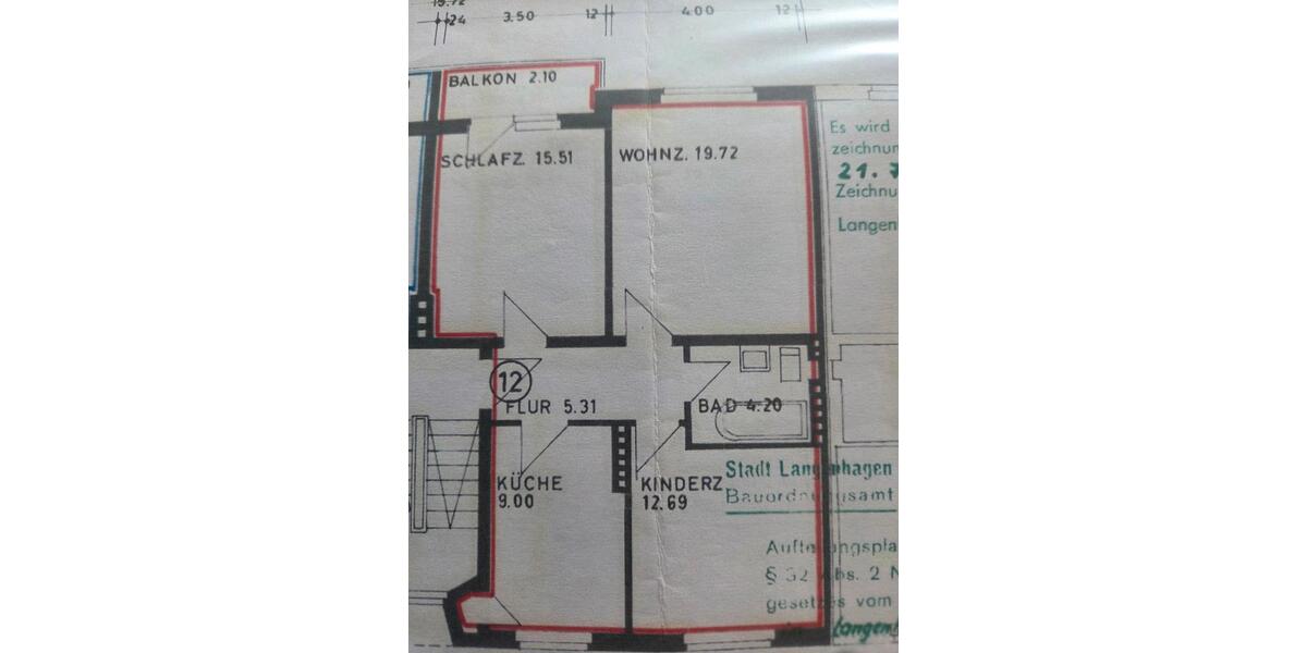 Etagenwohnung Langenhagen - 3 Zimmer, 66 m&sup2;, 1.130&euro; | Angebot:27614144