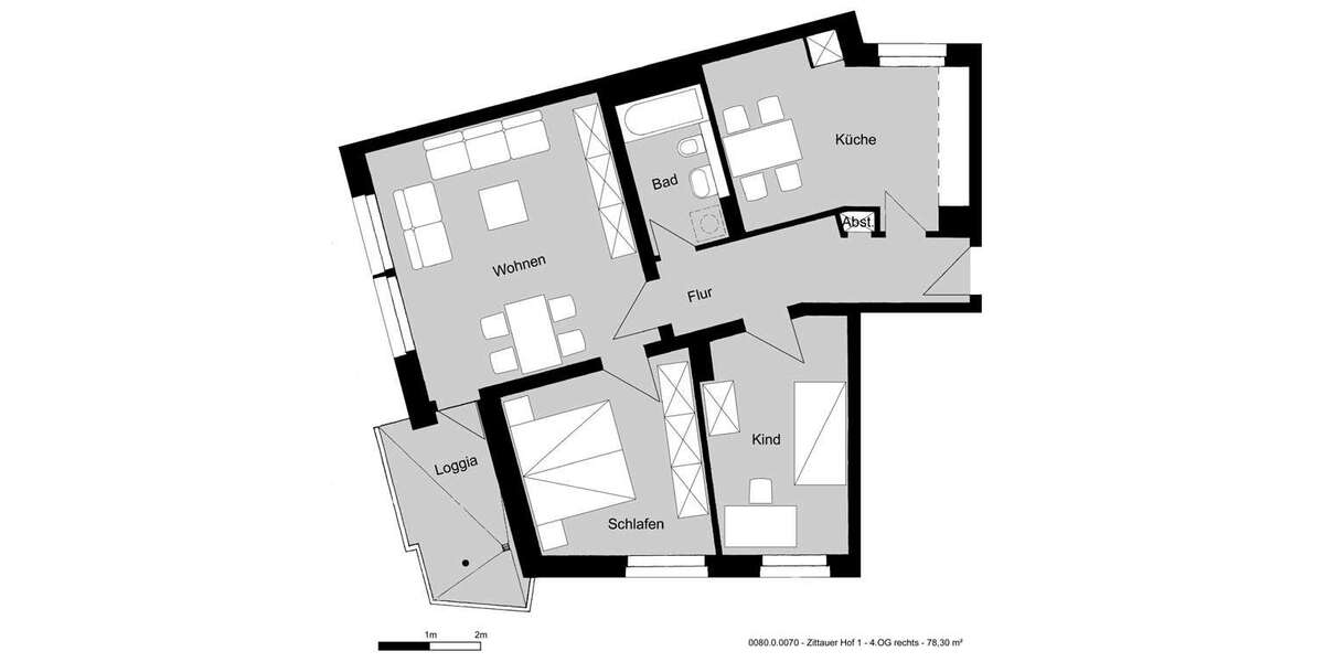 Etagenwohnung Hannover Mittelfeld - 3 Zimmer, 78 m&sup2;, 640&euro; | Angebot:27685074